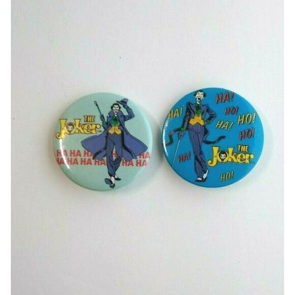 Joker Batman Pinback Button Badges (2) Original 1982 Licensed Official DC Comics - Picture 3 of 8